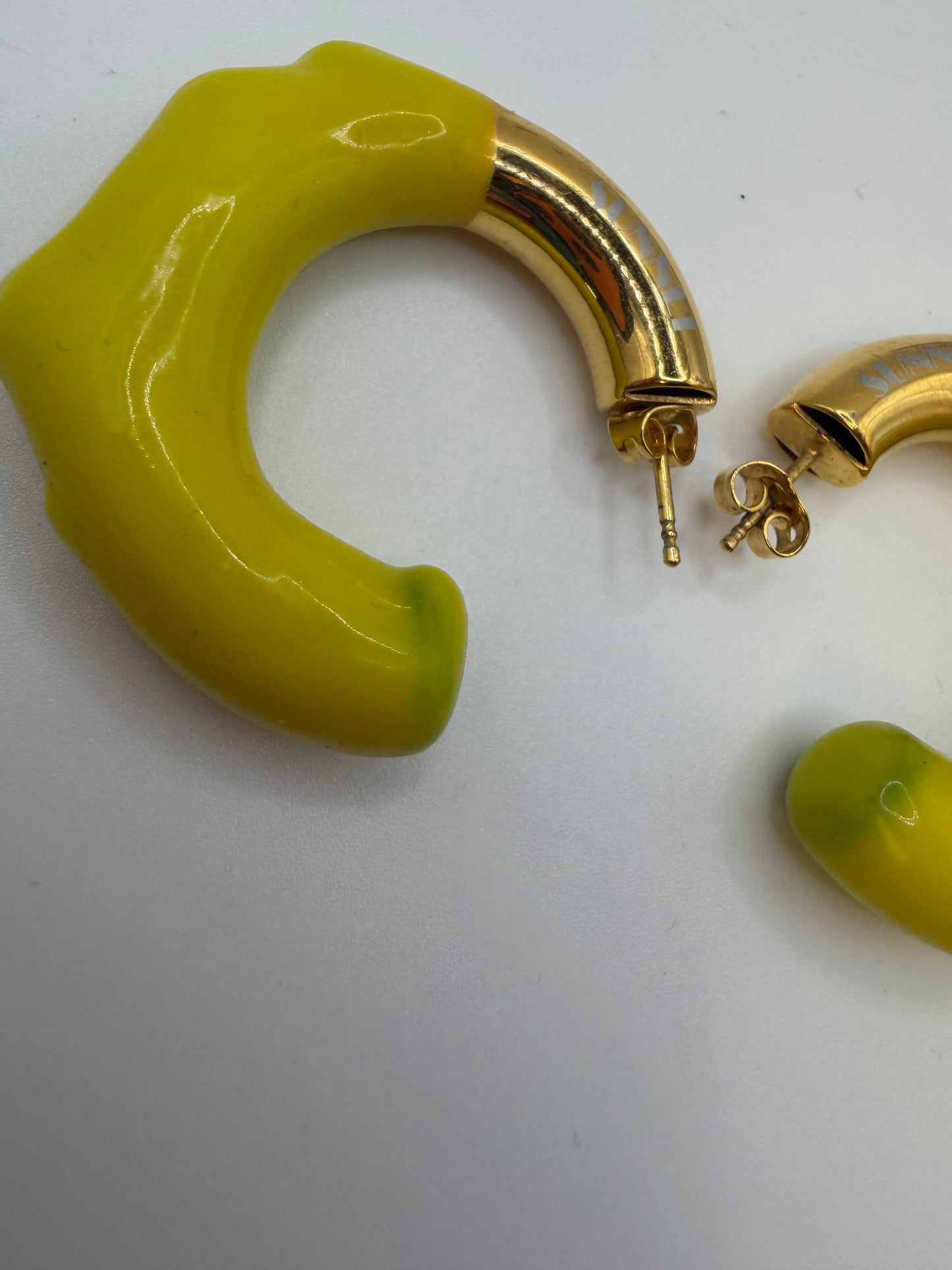 Sunnei Large Yellow Rubber Dipped Earrings