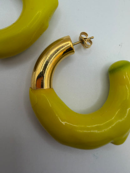 Sunnei Large Yellow Rubber Dipped Earrings