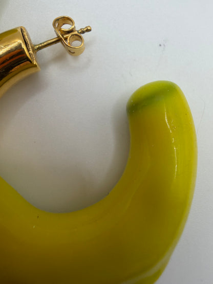 Sunnei Large Yellow Rubber Dipped Earrings