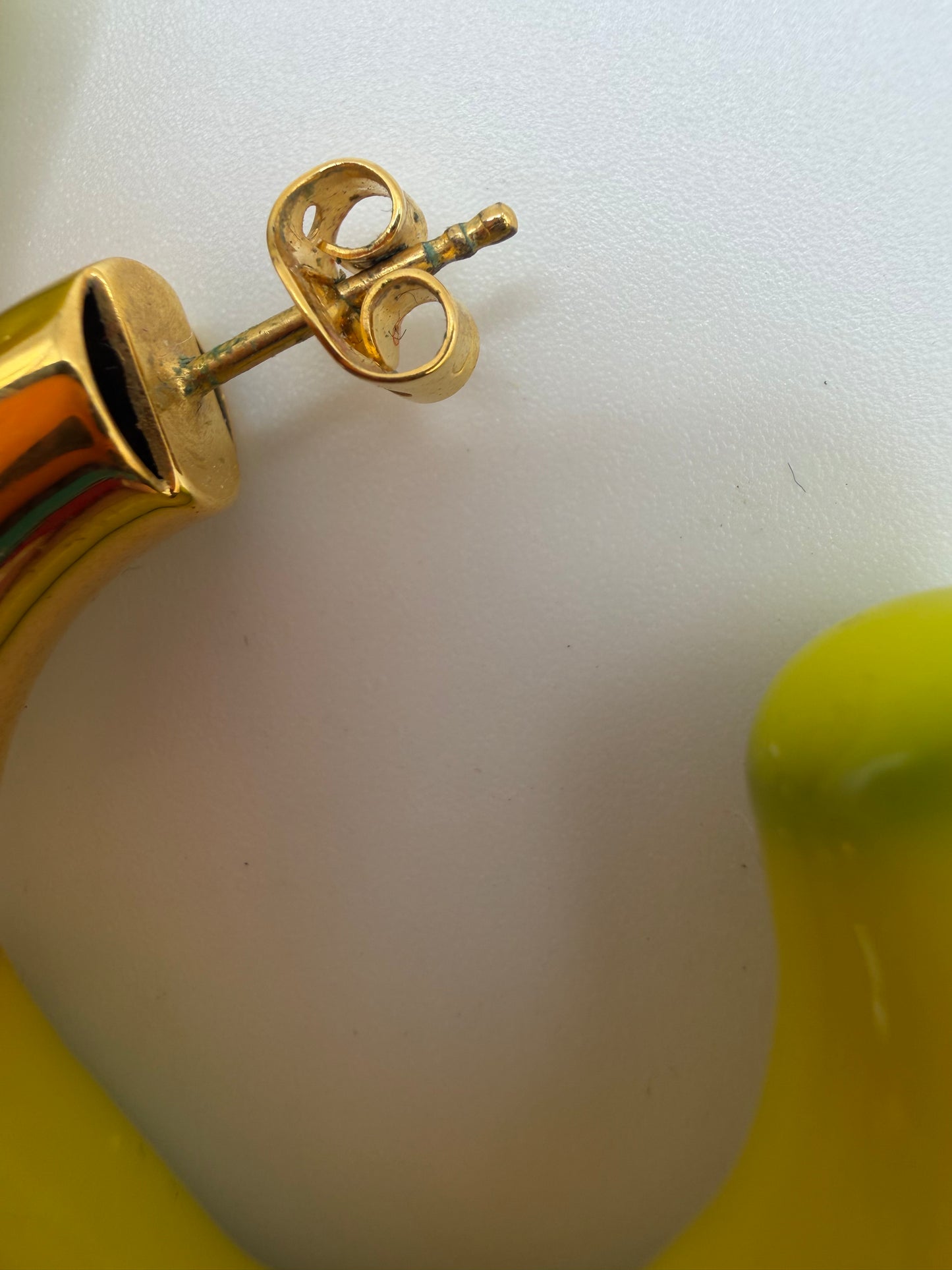 Sunnei Large Yellow Rubber Dipped Earrings