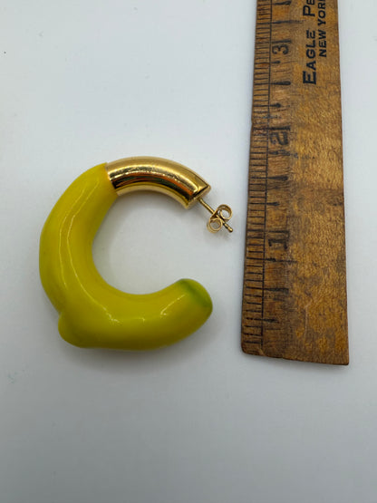 Sunnei Large Yellow Rubber Dipped Earrings