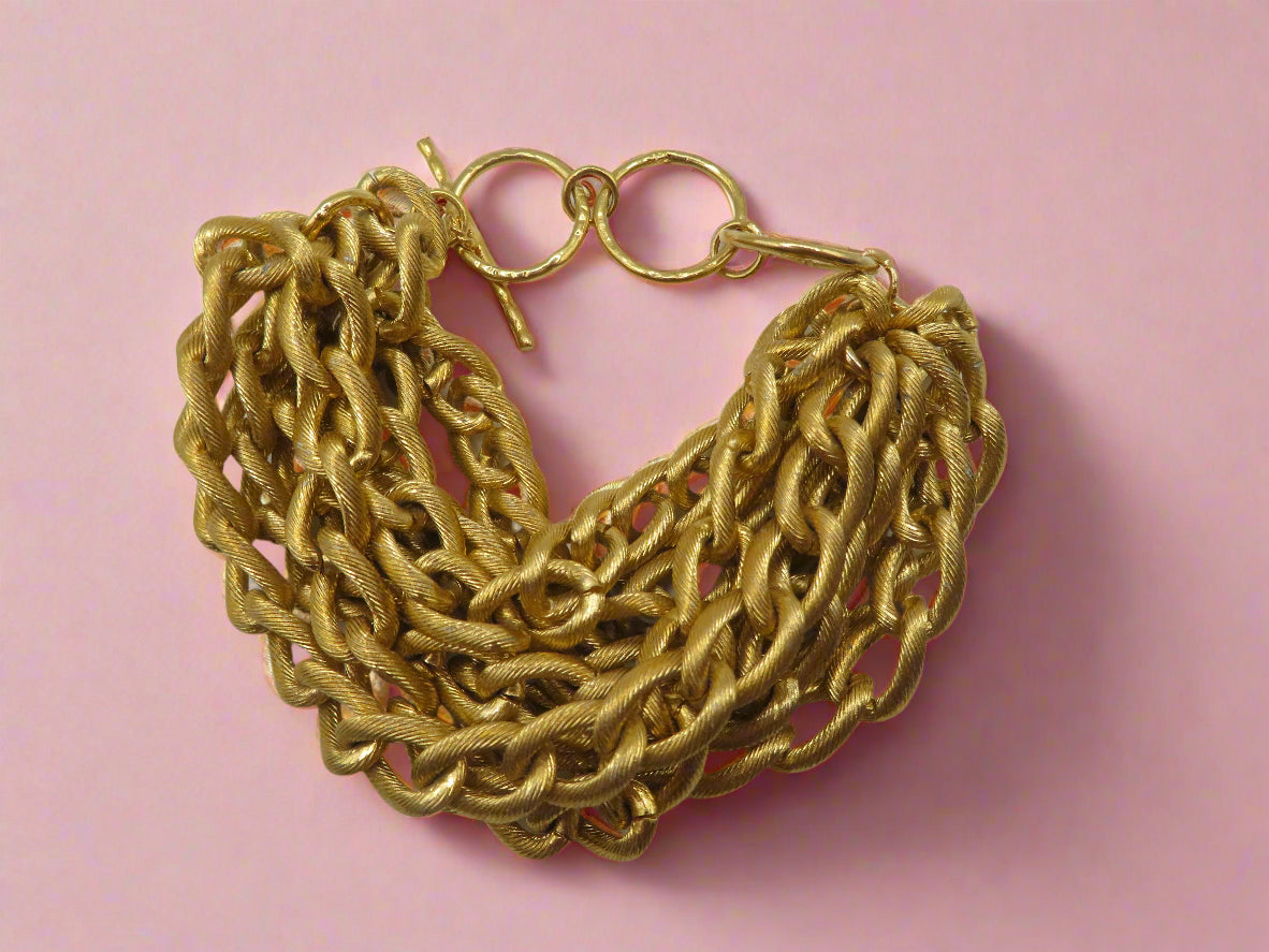 Iris Apfel's Vintage Chunky Gold Multi-Strand Bracelet