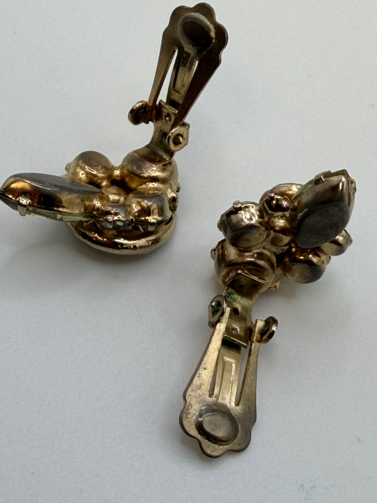 Vintage Weiss Topaz Crystal Retro Clip On Earrings