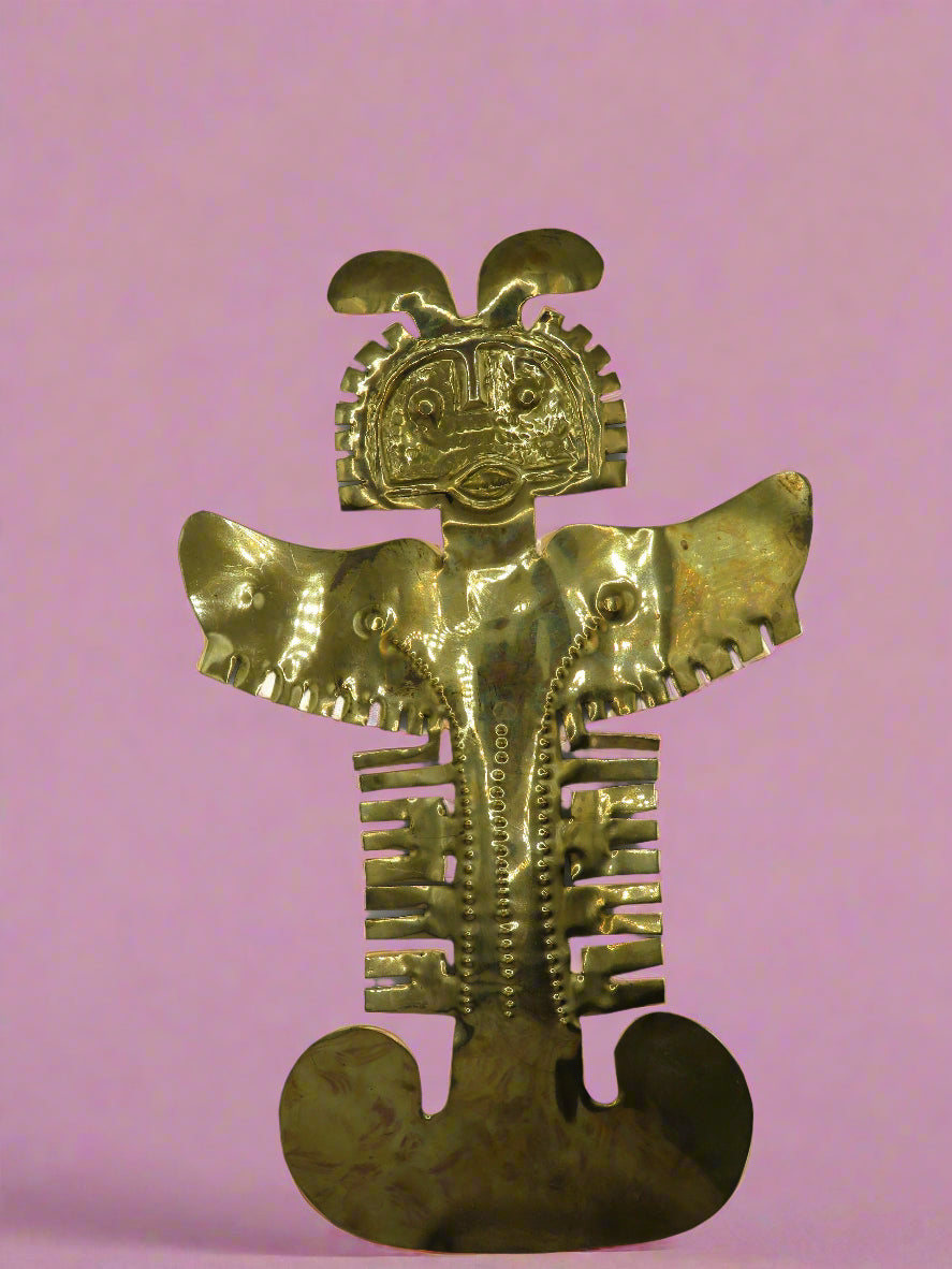 Iris Apfel's Vintage Massive Pre-Columbian Style Figural Pendant Necklace