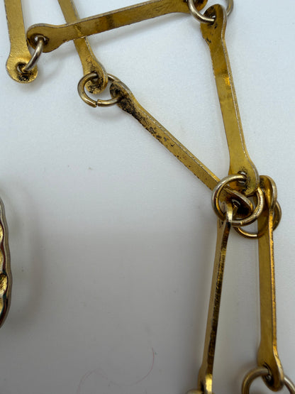 Vintage Egyptian Revival Scarab Cross Necklace