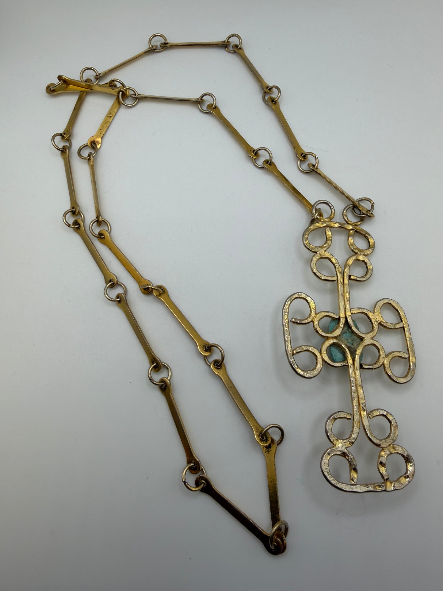 Vintage Egyptian Revival Scarab Cross Necklace