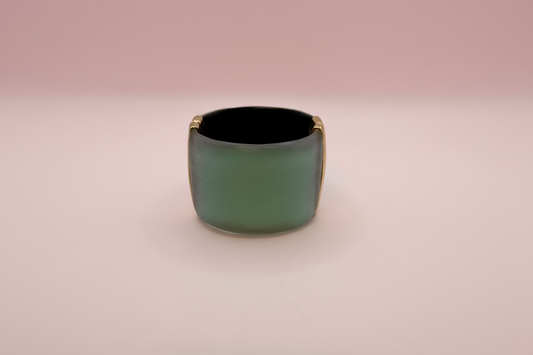 Vintage Archival Alexis Bittar Extra Wide Iridescent Green Bracelet Cuff