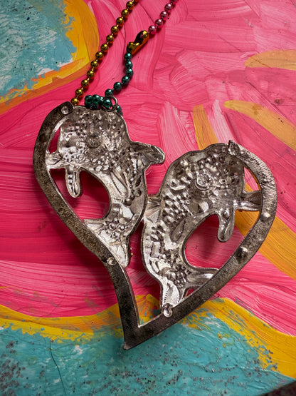 Collina Strada Rainbow Crystal Dolphin Necklace