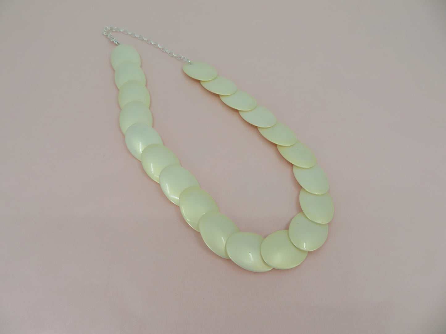 Iris Apfel's Vintage Pearlescent Disc Sterling Silver Necklace