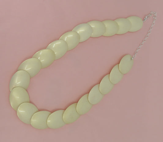 Iris Apfel's Vintage Pearlescent Disc Sterling Silver Necklace