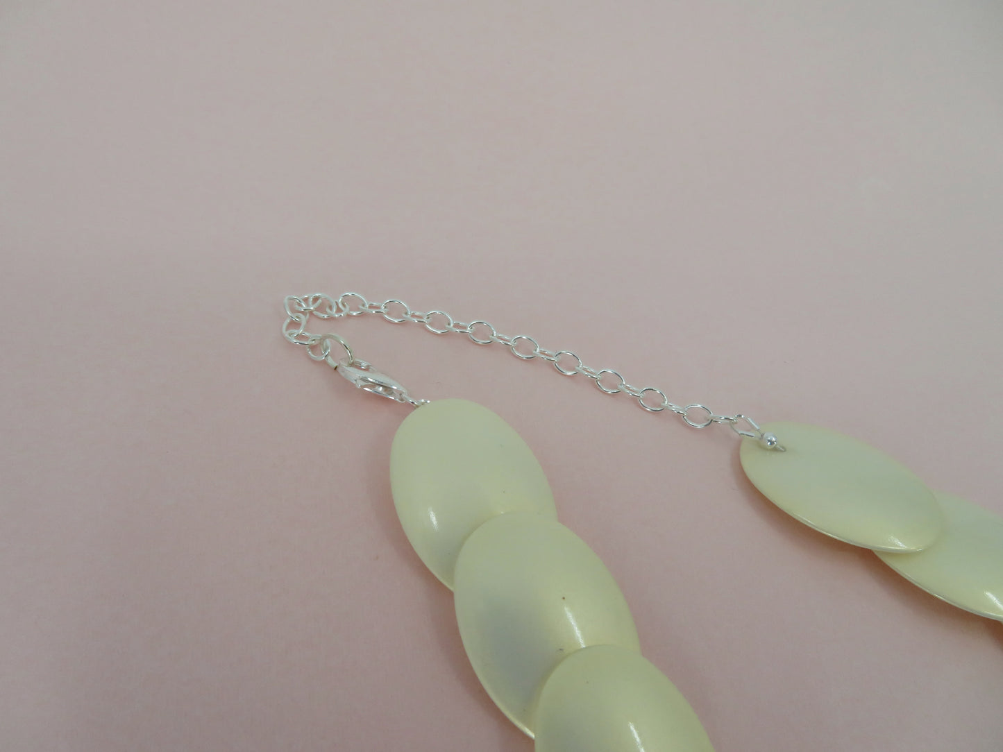 Iris Apfel's Vintage Pearlescent Disc Sterling Silver Necklace