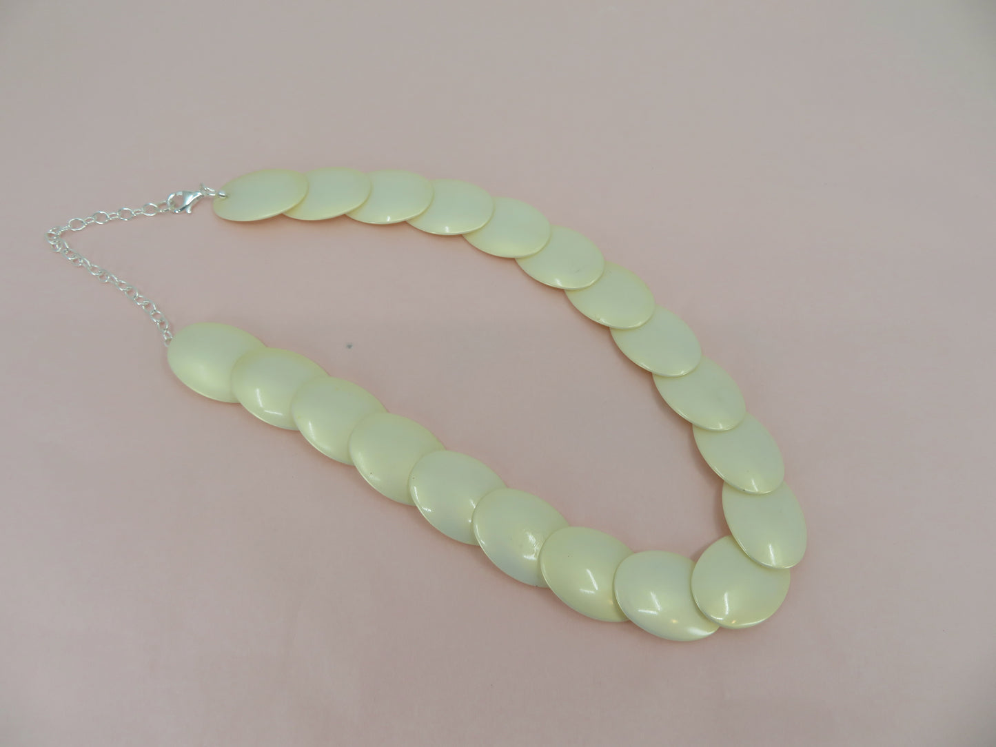 Iris Apfel's Vintage Pearlescent Disc Sterling Silver Necklace