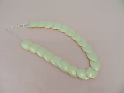 Iris Apfel's Vintage Pearlescent Disc Sterling Silver Necklace