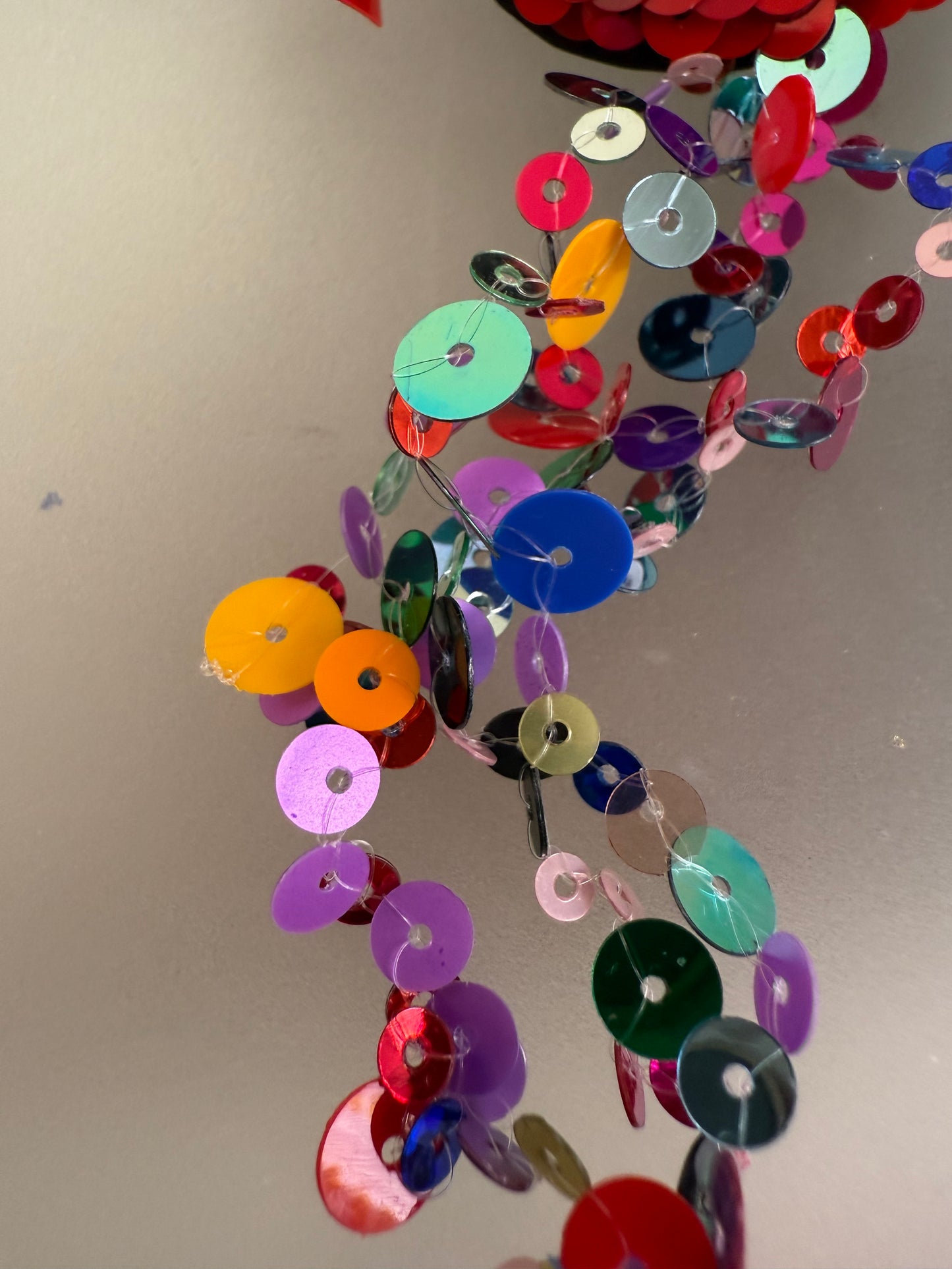 Huge Sequin Fringe Smiley Face Brooch