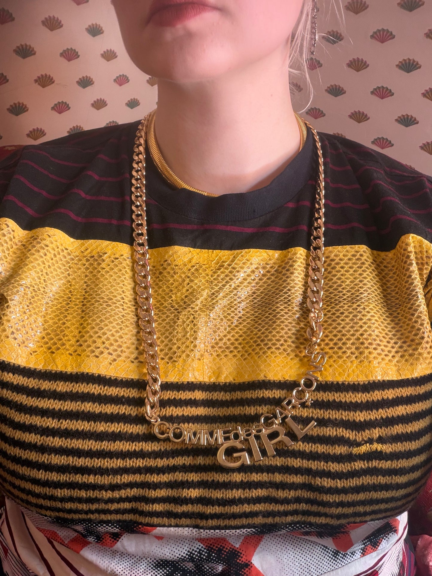 Oversized Comme Des Garçons Girl Gold Chain Necklace