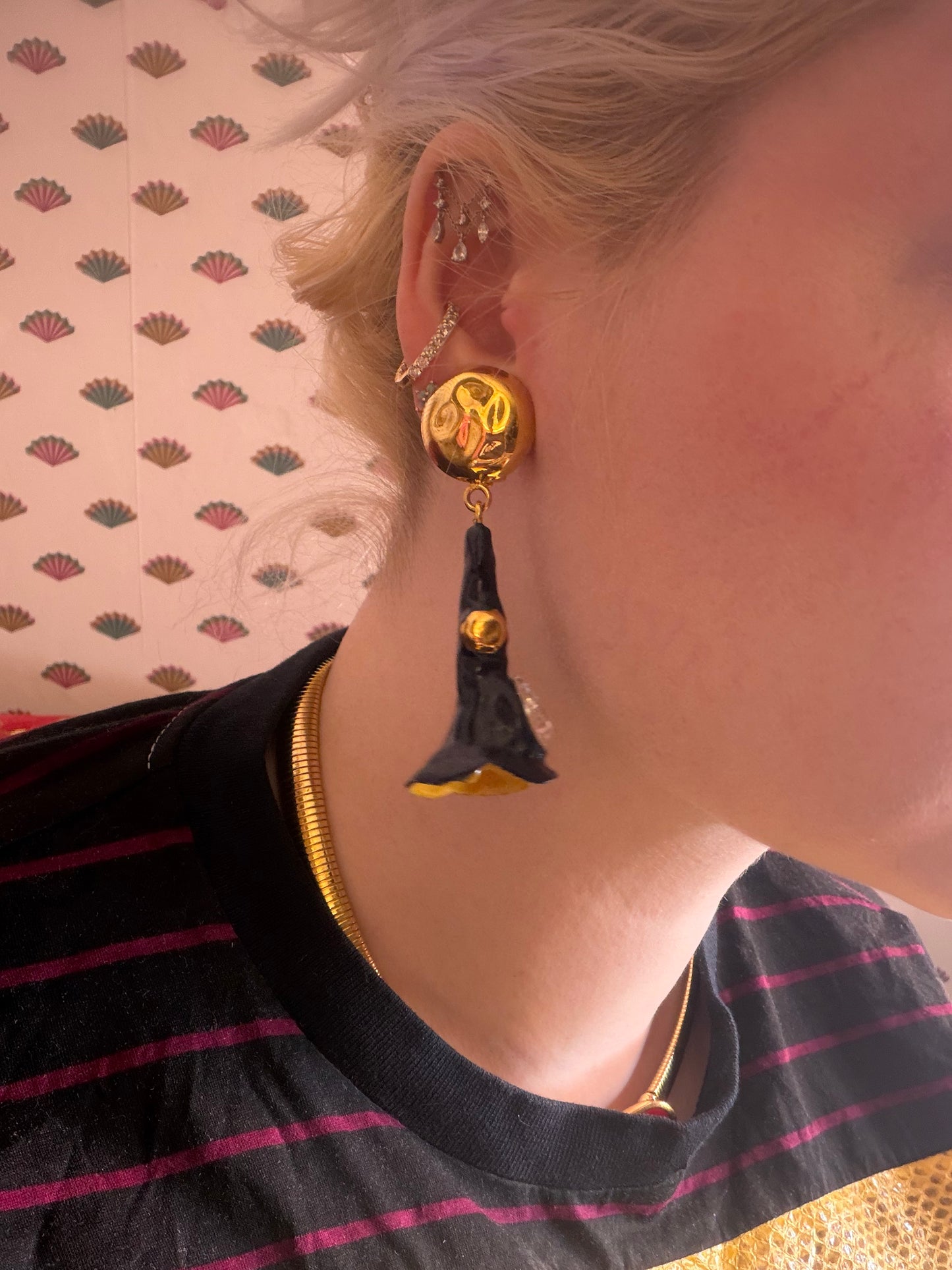 Marni Surreal Sculptural Crystal Bloom Clip On Earrings