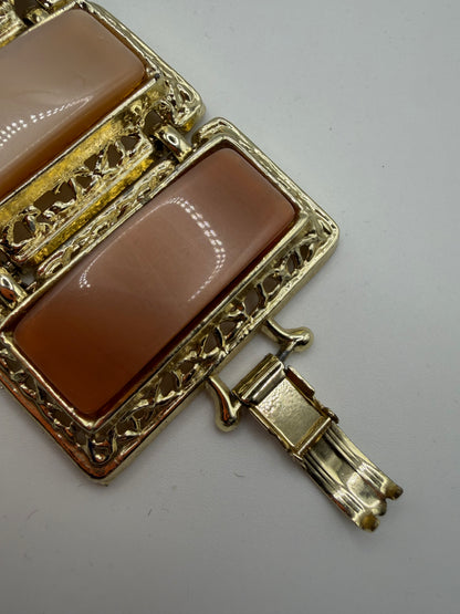 Vintage Chunky Moonglow Thermoset Link Bracelet, 1950s