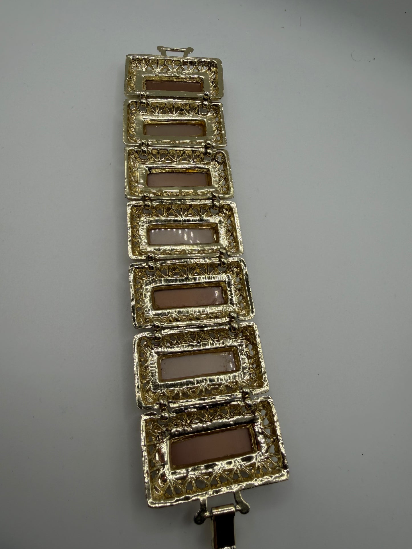 Vintage Chunky Moonglow Thermoset Link Bracelet, 1950s