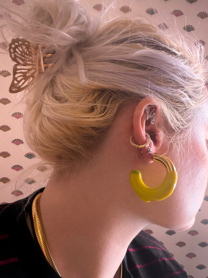 Sunnei Large Yellow Rubber Dipped Earrings