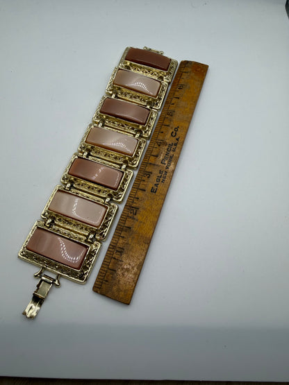 Vintage Chunky Moonglow Thermoset Link Bracelet, 1950s