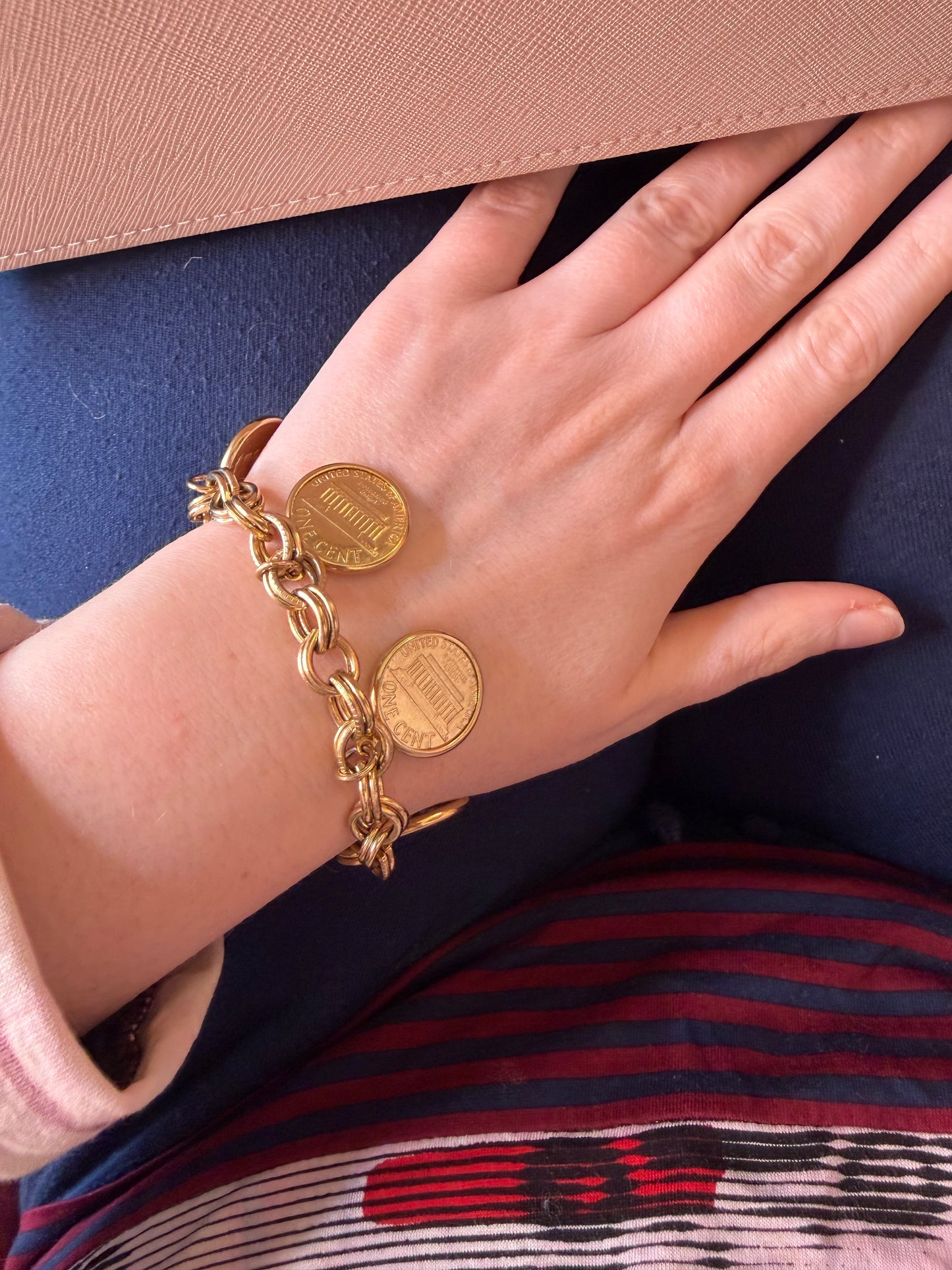 Vintage Coro Penny Charm Bracelet