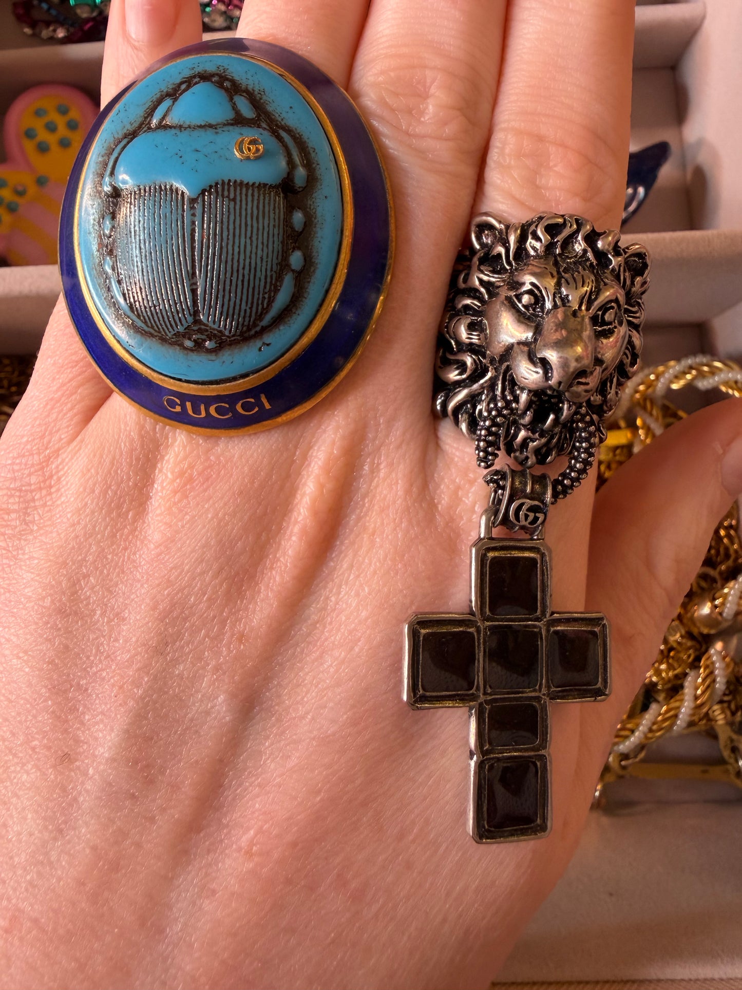 Oversized Gucci Scarab Cocktail Ring