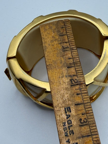 Vintage Gold Caged Cream Bangle