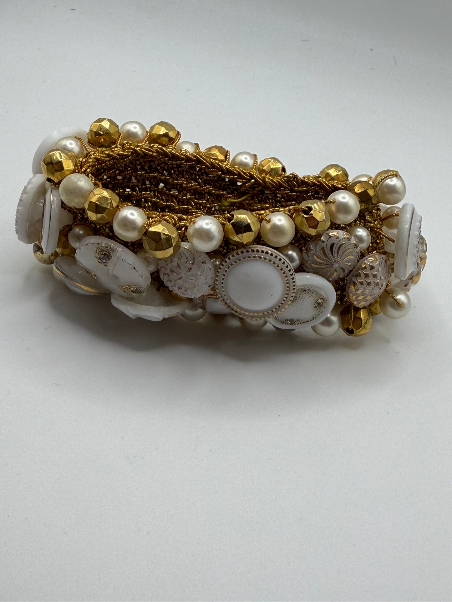 Vintage One-of-a-Kind Button Cuff Bracelet