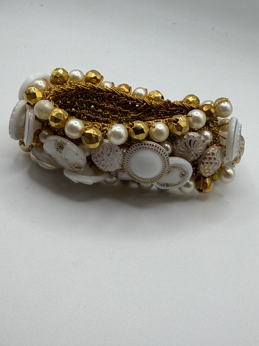 Vintage One-of-a-Kind Button Cuff Bracelet