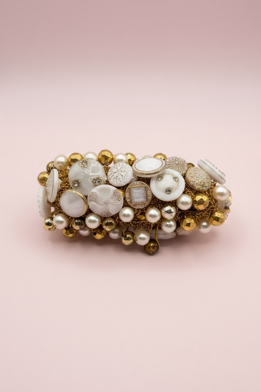 Vintage One-of-a-Kind Button Cuff Bracelet