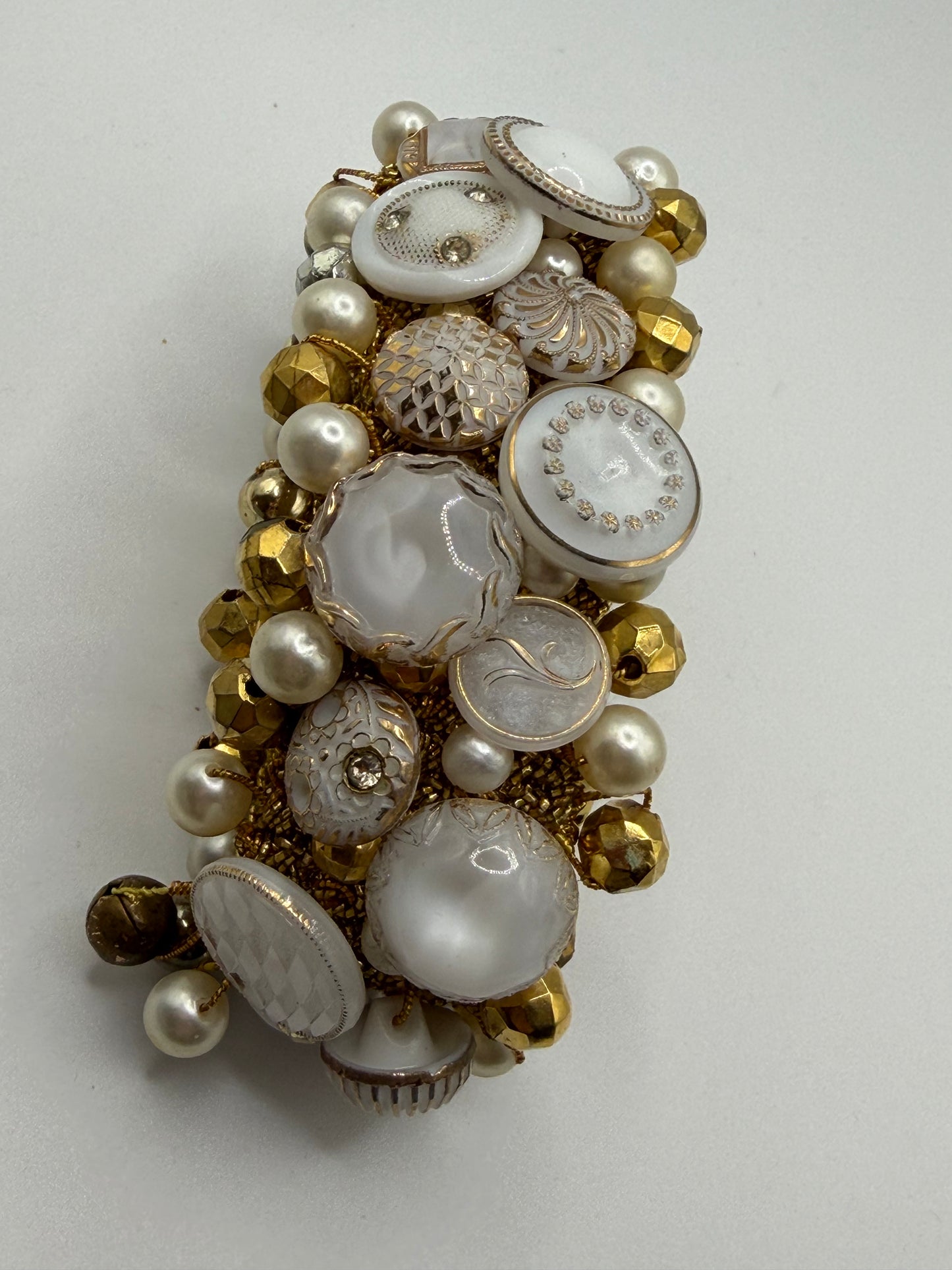 Vintage One-of-a-Kind Button Cuff Bracelet