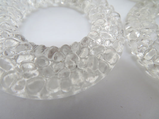 Vintage Clear Gummy Lucite Hoop Clip On Earrings