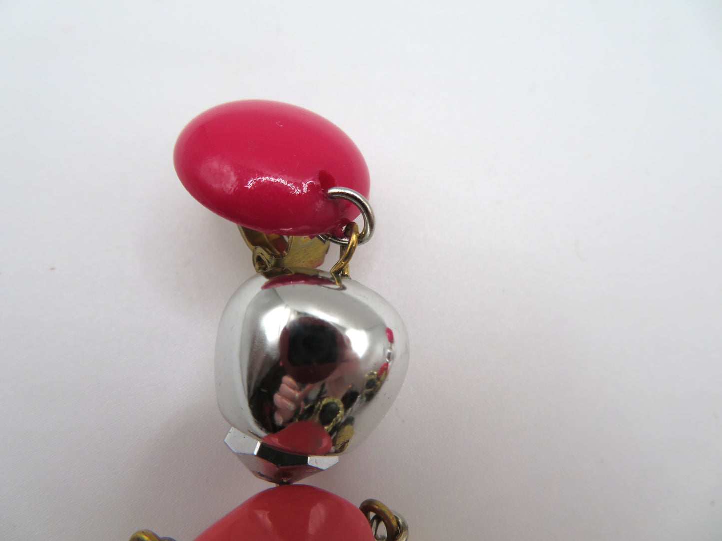 Vintage Rare Pink Articulated Chunky French Doll Earrings
