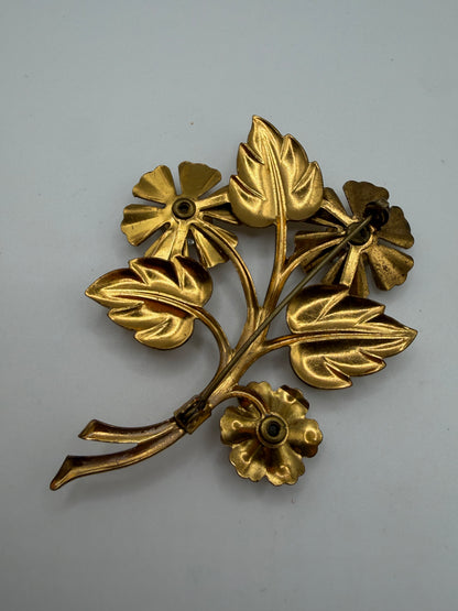 Vintage Oversized Rhinestone Flower Bouquet Brooch