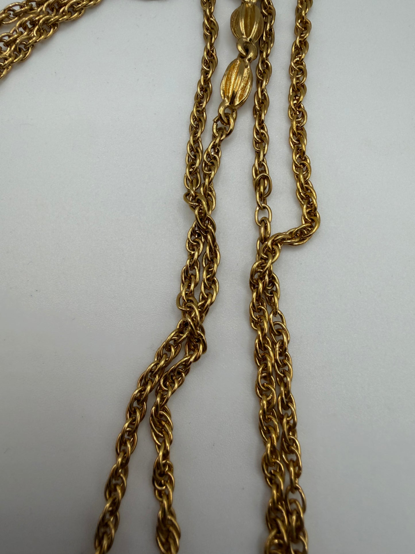 Vintage Monet Double-Strand Melon Bead Station Chain