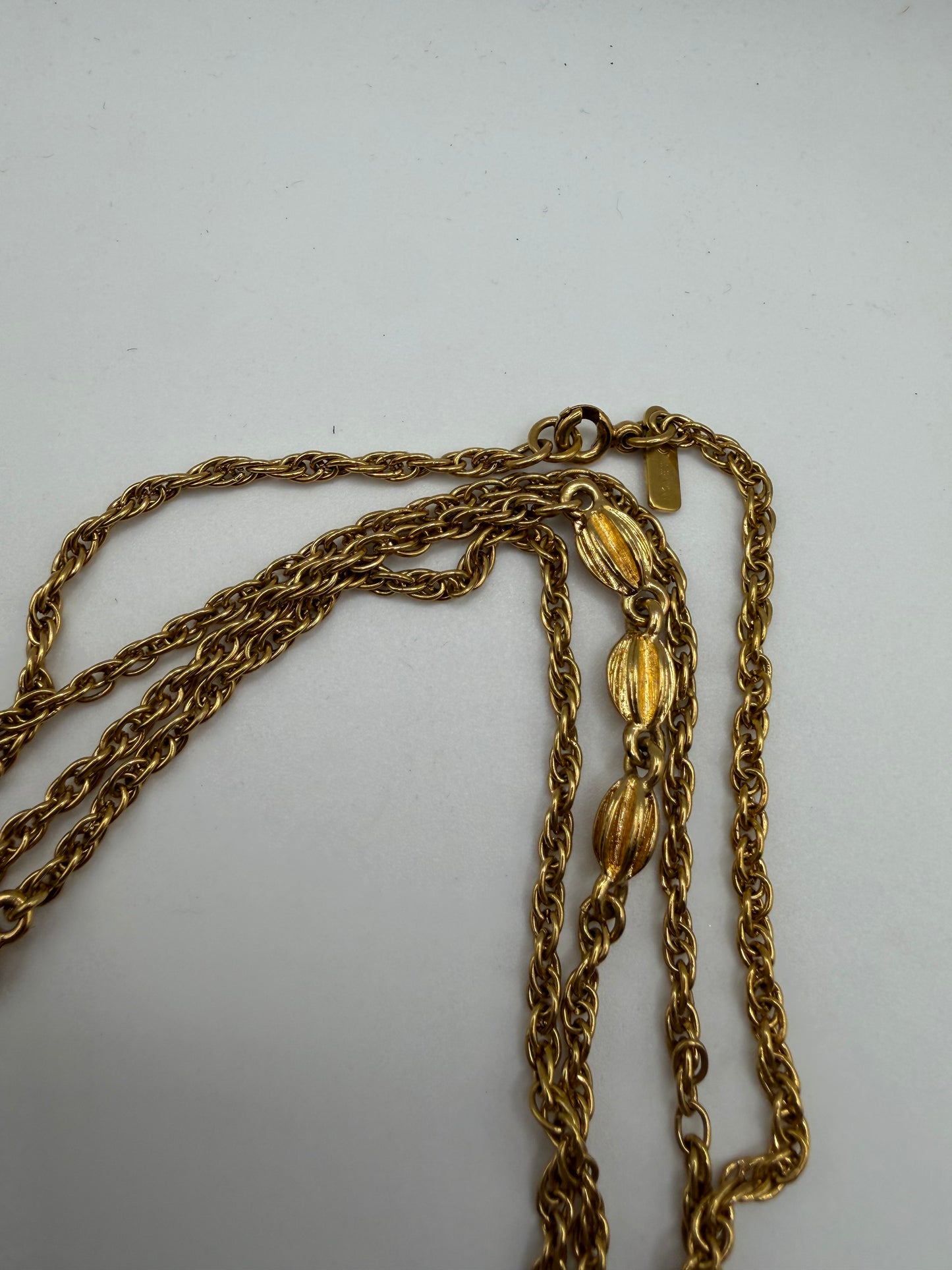 Vintage Monet Double-Strand Melon Bead Station Chain