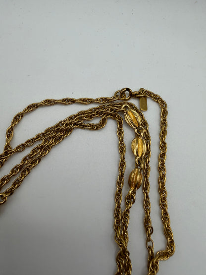 Vintage Monet Double-Strand Melon Bead Station Chain