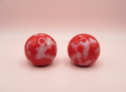 Vintage Chunky Marbled Button Style West Germany Clip On Earrings