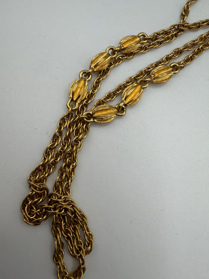 Vintage Monet Double-Strand Melon Bead Station Chain