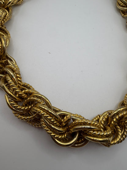 Chunky Gold Rope Cable Twist Collar Necklace