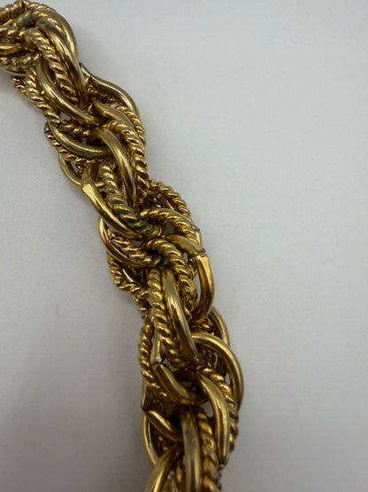 Chunky Gold Rope Cable Twist Collar Necklace