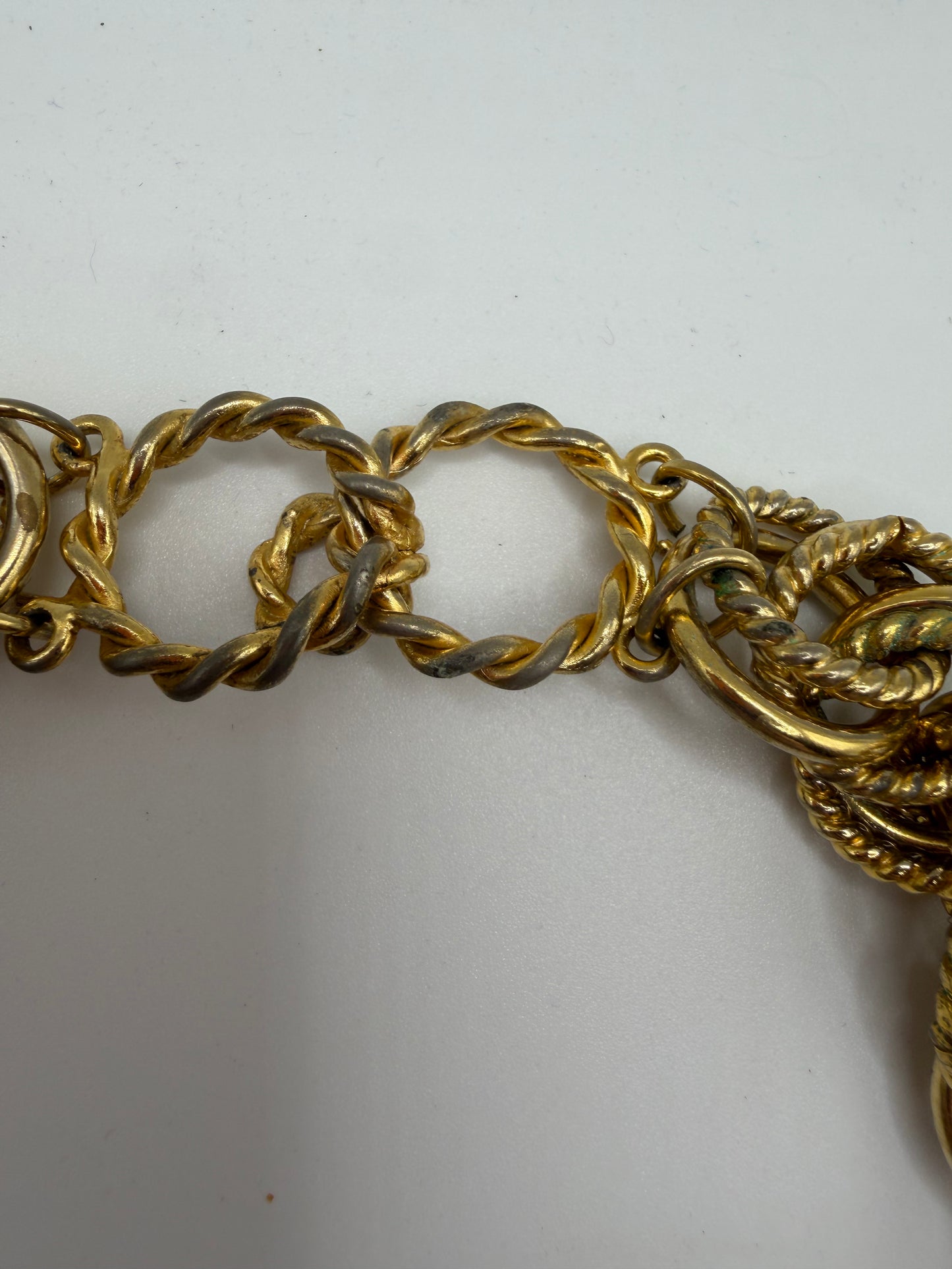 Chunky Gold Rope Cable Twist Collar Necklace