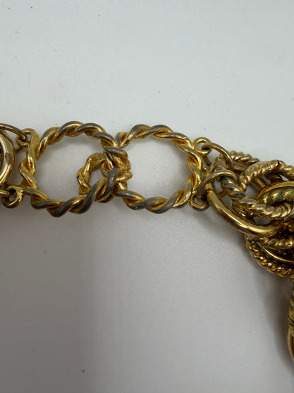 Chunky Gold Rope Cable Twist Collar Necklace