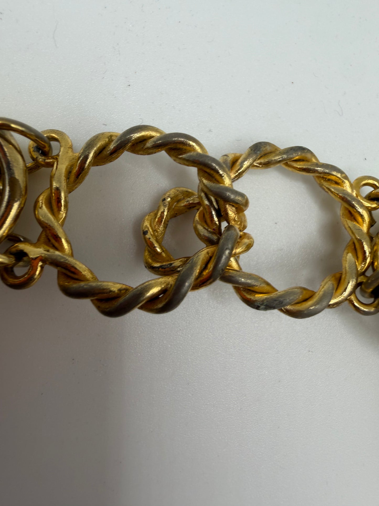 Chunky Gold Rope Cable Twist Collar Necklace