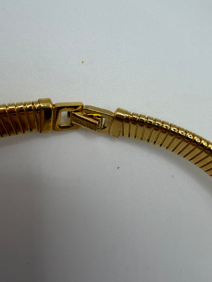 Vintage Monet Omega Tubogas Necklace with White Cabochon