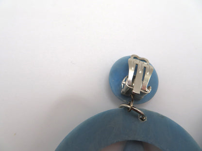 Vintage Blue Studded Star Clip On Earrings