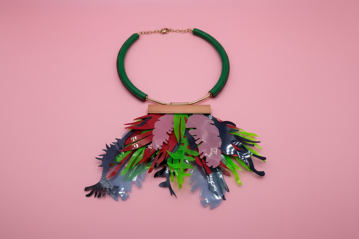 RARE Monumental John Galliano Spring 2015 Runway Leaf Necklace