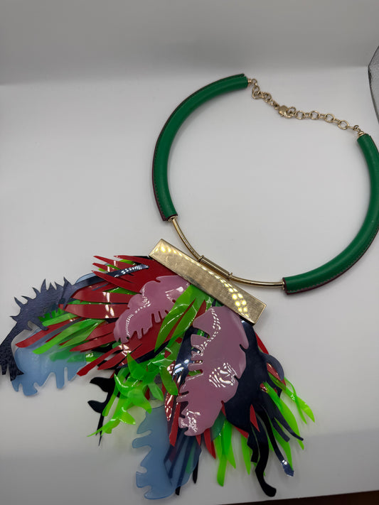 RARE Monumental John Galliano Spring 2015 Runway Leaf Necklace