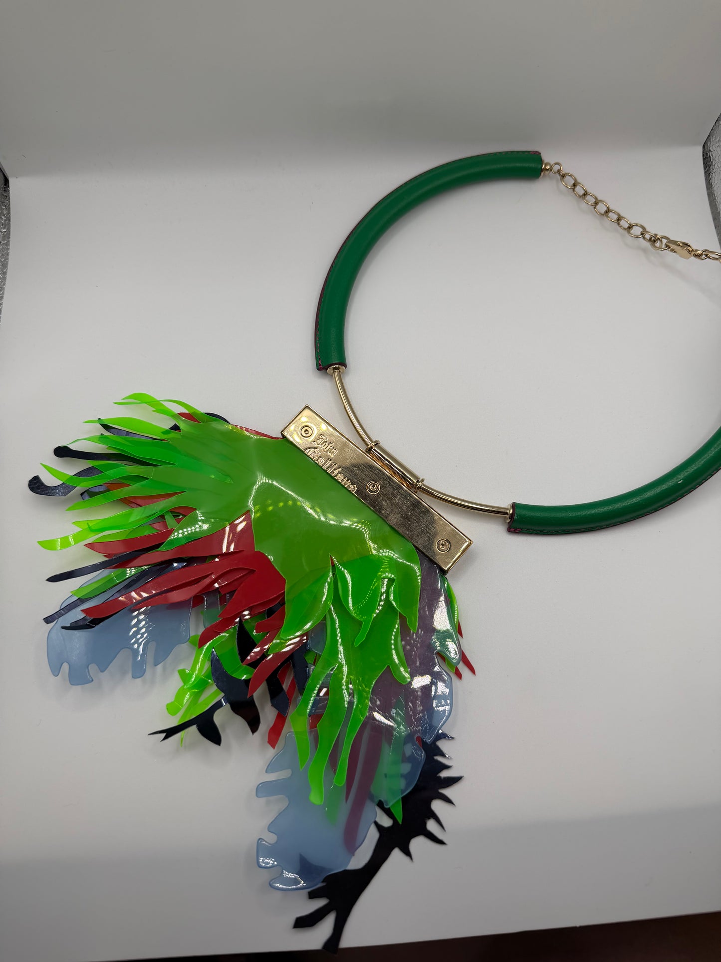 RARE Monumental John Galliano Spring 2015 Runway Leaf Necklace