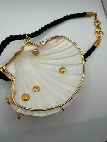 Vintage RARE Christian Lacroix Monumental Rhinestone Shell Necklace